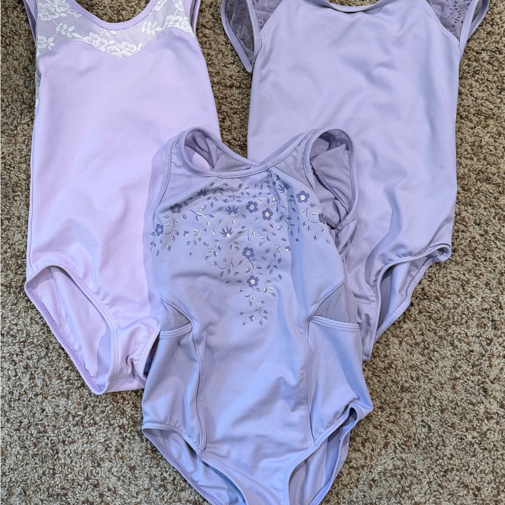 Set of Three Lavender Leotards